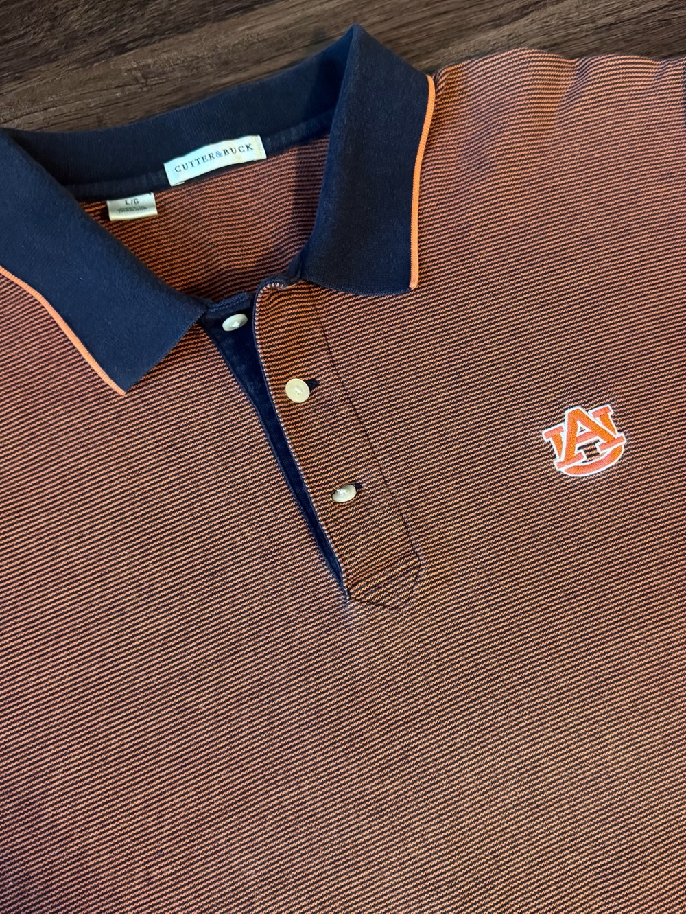 Auburn Tigers Polo Shirt Cutter & Buck Orange/Navy Men’s Large GameDay Golf